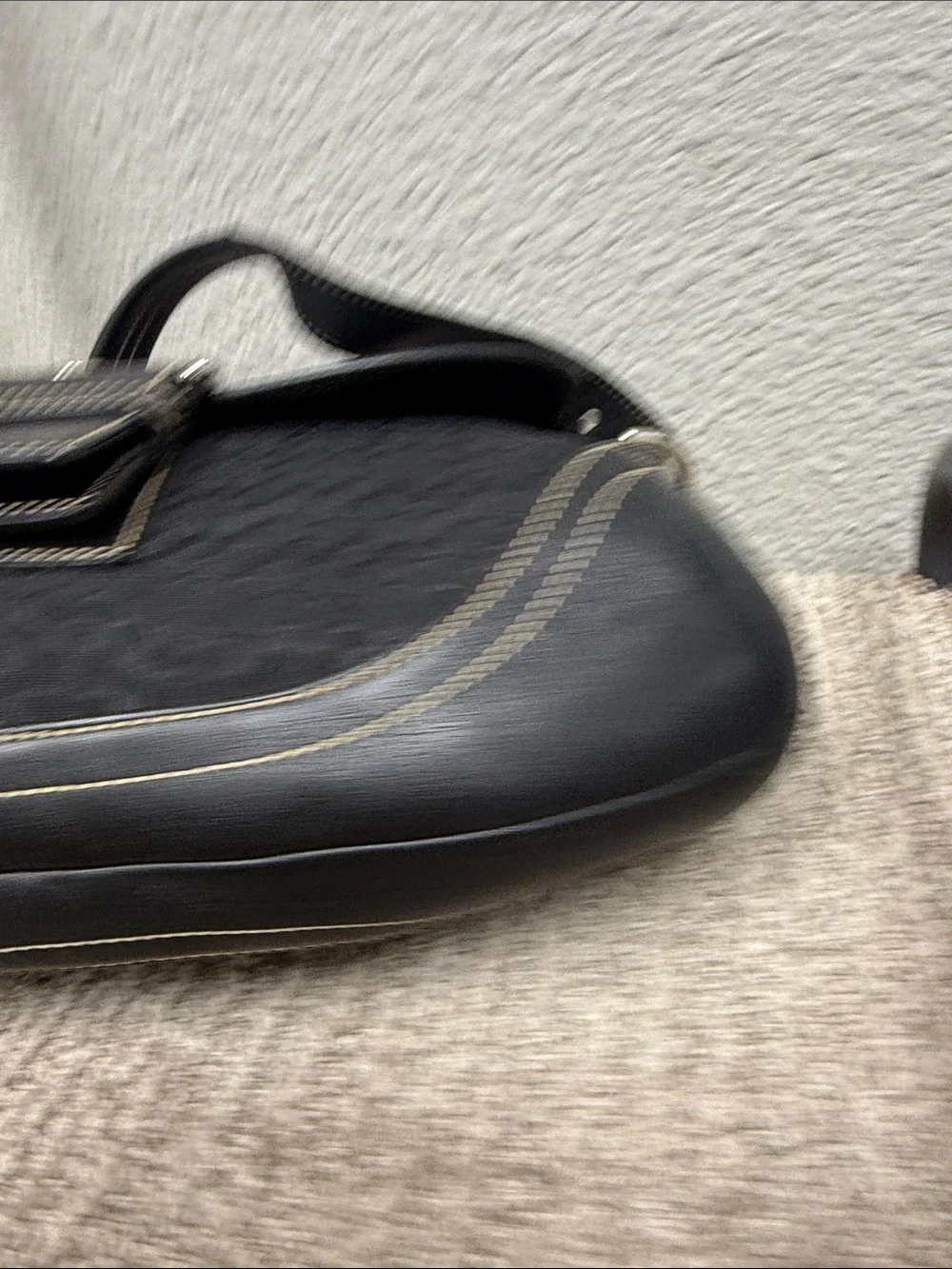 Vintage Coach SoHo Mini C Black Signature Flap Hobo Silver Buckle- CO5J-6808-EUC